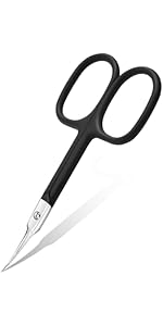 CGBE Cuticle Scissors Extra Fine Curved Blade, Super Slim Manicure Scissors for Cuticles Professional Small Scissors with Precise Pointed Tip Grooming Blades, Eyebrow, Eyelash, and Dry Skin - Silvery
