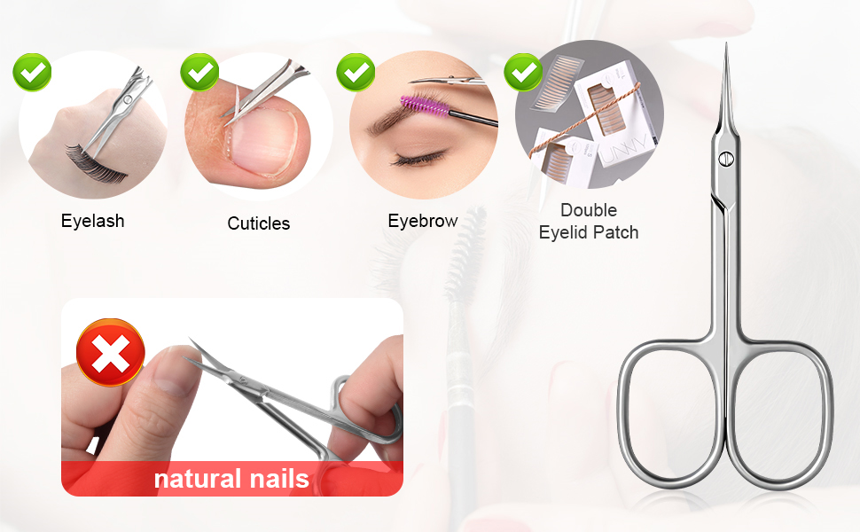 CGBE Cuticle Scissors Extra Fine Curved Blade, Super Slim Manicure Scissors for Cuticles Professional Small Scissors with Precise Pointed Tip Grooming Blades, Eyebrow, Eyelash, and Dry Skin - Silvery