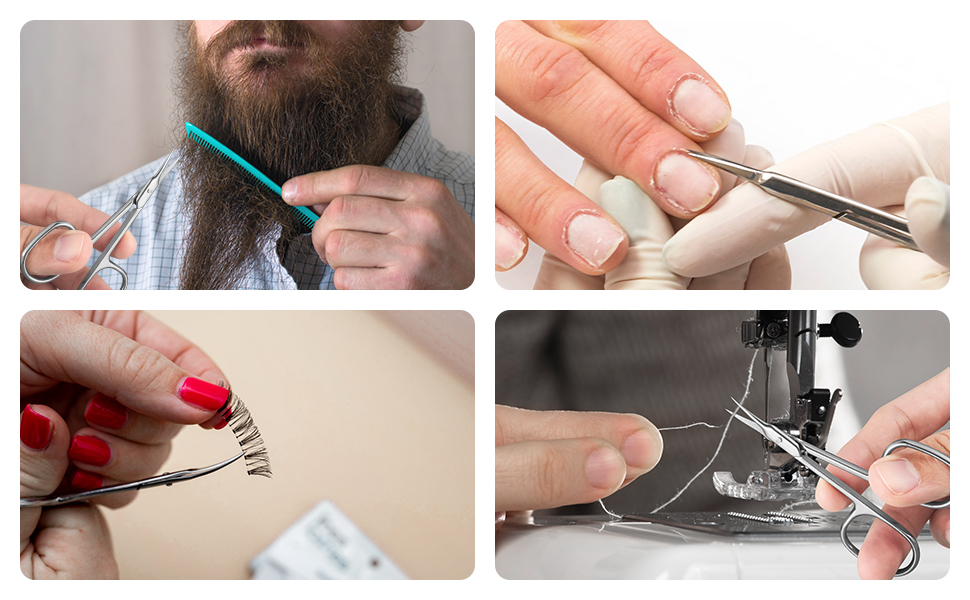 CGBE Cuticle Scissors Extra Fine Curved Blade, Super Slim Manicure Scissors for Cuticles Professional Small Scissors with Precise Pointed Tip Grooming Blades, Eyebrow, Eyelash, and Dry Skin - Silvery