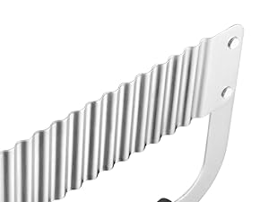 Crinkle Cutter Stainless Steel Potato Slicer Heavy Duty Wavy Crinkle Cutting Chopping Tools with Wooden Handle for Carrot Veggies (1, Black)