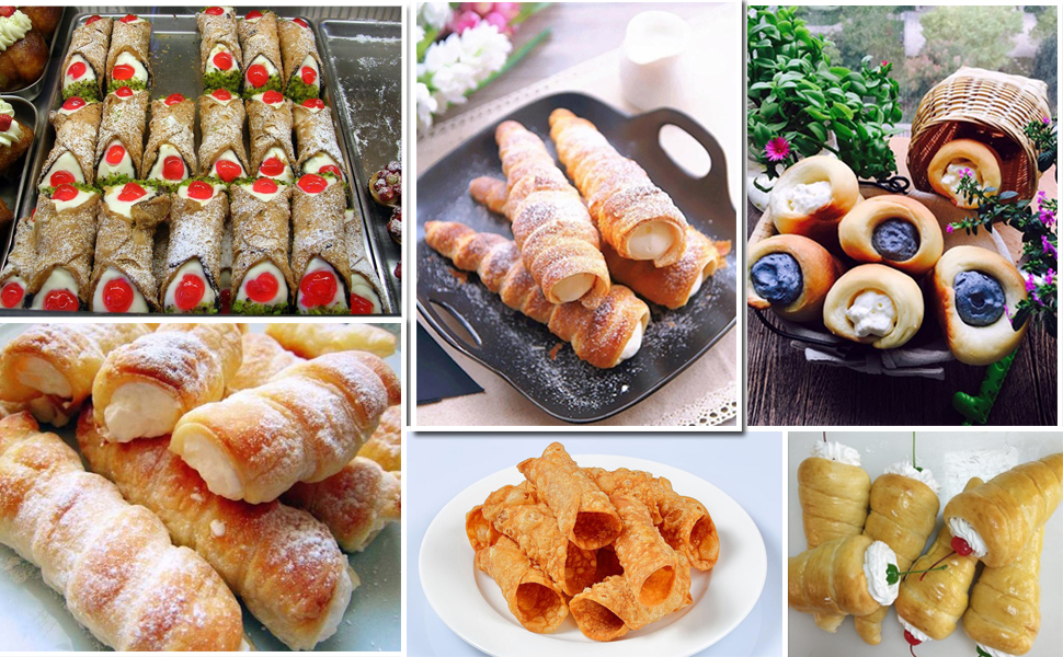 RoseFlower 30pcs Non-Stick Cream Horn Cones Tubes Stainless Steel Conical Croissant Pastry Baking Moulds Set, Cannoli Form Roll Mold Corner Shaper for Christmas Anniversary and Daily Use #1