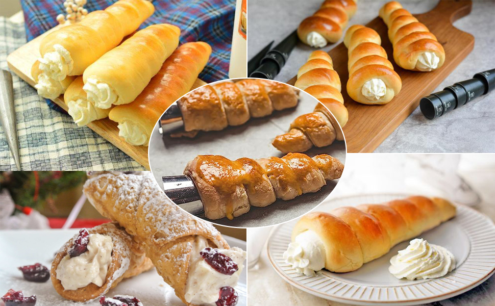 RoseFlower 30pcs Non-Stick Cream Horn Cones Tubes Stainless Steel Conical Croissant Pastry Baking Moulds Set, Cannoli Form Roll Mold Corner Shaper for Christmas Anniversary and Daily Use #1