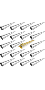 RoseFlower 30pcs Non-Stick Cream Horn Cones Tubes Stainless Steel Conical Croissant Pastry Baking Moulds Set, Cannoli Form Roll Mold Corner Shaper for Christmas Anniversary and Daily Use #1