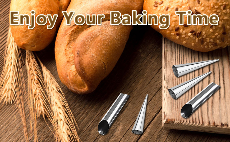 RoseFlower 30pcs Non-Stick Cream Horn Cones Tubes Stainless Steel Conical Croissant Pastry Baking Moulds Set, Cannoli Form Roll Mold Corner Shaper for Christmas Anniversary and Daily Use #1