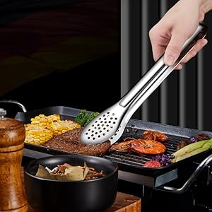 6 Pack Buffet Tongs,Stainless Steel Serving Tongs Serving Utensils 7Inch