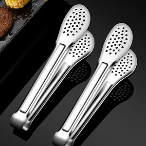 6 Pack Buffet Tongs,Stainless Steel Serving Tongs Serving Utensils 7Inch