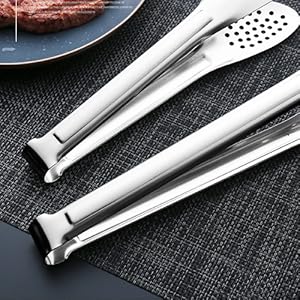 6 Pack Buffet Tongs,Stainless Steel Serving Tongs Serving Utensils 7Inch