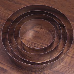 Keewah Round Mousse Cake Ring Set, 6/8/10/12 inch, 4 Piece, Stainless Steel