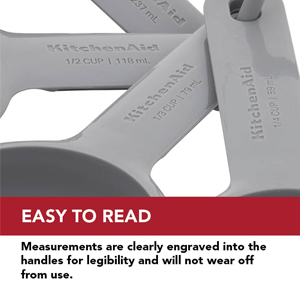 KitchenAid Universal Easy To Read Measuring Cup and Spoon Set with Soft Grip Handle for Maximum Control, Hang Hole and Nesting For Easy Storage, Dishwasher Safe, 9 Piece, Pistachio