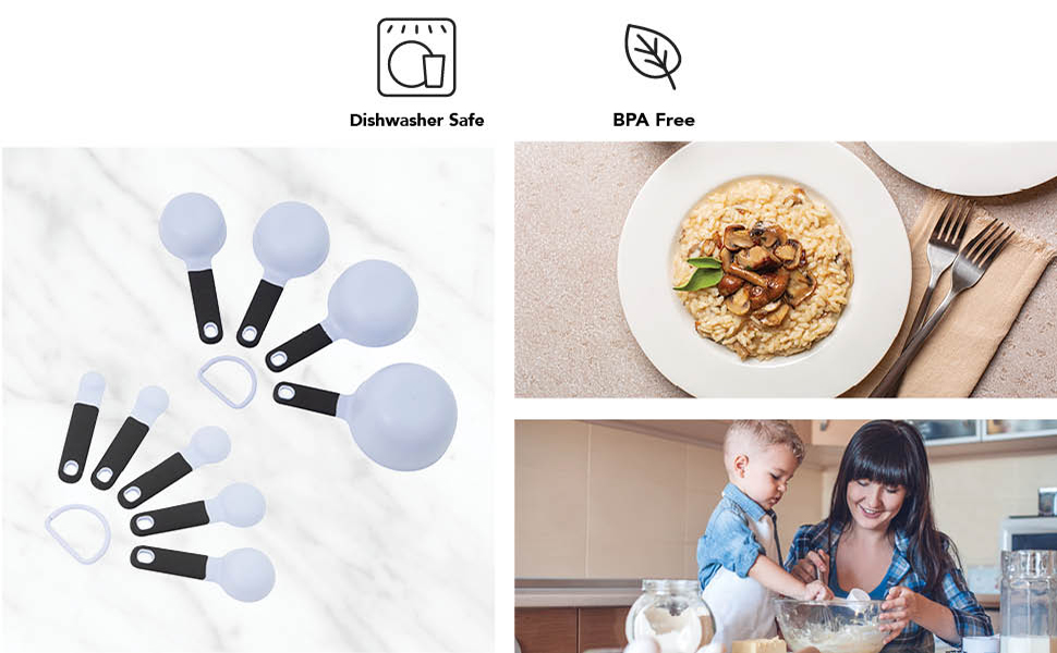 KitchenAid Universal Easy To Read Measuring Cup and Spoon Set with Soft Grip Handle for Maximum Control, Hang Hole and Nesting For Easy Storage, Dishwasher Safe, 9 Piece, Pistachio