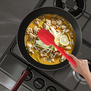 Silicone Spatula Set, Rubber Spoon Spatula for Baking, Heat Resistant Cooking Utensil, Flexible Silicone Spoon Baking Mixing Tool Cooking Gadget (4-Piece)