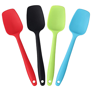 Silicone Spatula Set, Rubber Spoon Spatula for Baking, Heat Resistant Cooking Utensil, Flexible Silicone Spoon Baking Mixing Tool Cooking Gadget (4-Piece)