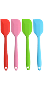 Silicone Spatula Set, Rubber Spoon Spatula for Baking, Heat Resistant Cooking Utensil, Flexible Silicone Spoon Baking Mixing Tool Cooking Gadget (4-Piece)