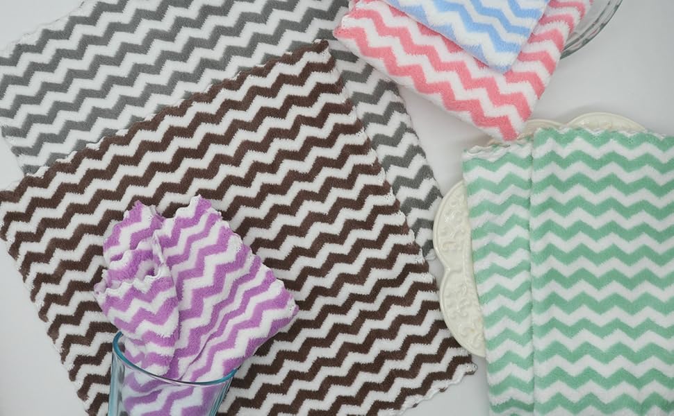 Microfiber Cleaning Cloth Lint Free Cleaning Rags, 10 Pack Fast Drying Dish Rags for Cleaning, Super Absorbent Kitchen Dish Cloths for Wash Dishes,12 in x 12 in, Mix Color