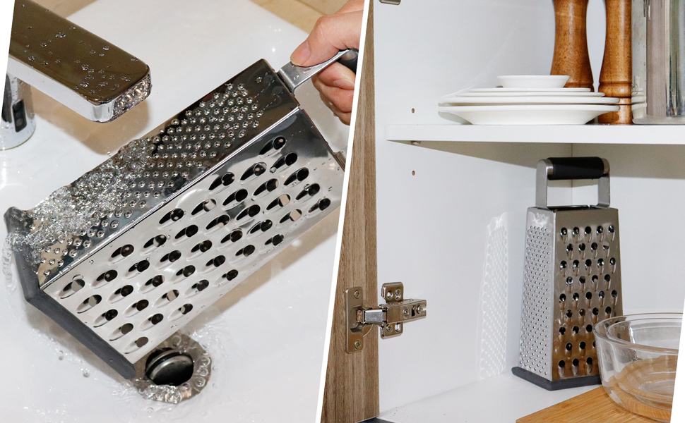 Kaishun Cheese Grater, Box Grater for Cheese Stainless steel Vegetable Slicer Food Shredder 4-sided Convenience for kitchen