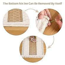 Handmade Boho Placemats Set of 6 - Natural Cotton Burlap and Water Straw Woven Combination Table Mats, Macrame Décor and Farmhouse Style Placemats, for Dining Table Kitchen