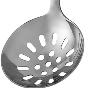 304 Stainless Steel Flatware Serving Utensils, Skimmer Slotted Spoon and Soup Ladle,Serving Utensil Set,[Rustproof, Heat Resistance,]Dishwasher Safe (Skimmer Slotted Spoon and Soup Ladle)