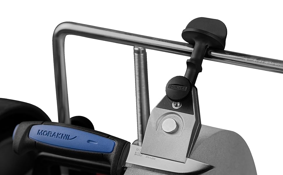 Tormek KJ-140 Wide Centering Knife Jig. For long, flexible knives. The Knife Jig that Turns Your Tormek Sharpening System T-8, T-7, T-4, T-3, etc. into a Professional Knife Sharpener.