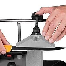 Tormek KJ-140 Wide Centering Knife Jig. For long, flexible knives. The Knife Jig that Turns Your Tormek Sharpening System T-8, T-7, T-4, T-3, etc. into a Professional Knife Sharpener.