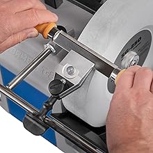 Tormek KJ-140 Wide Centering Knife Jig. For long, flexible knives. The Knife Jig that Turns Your Tormek Sharpening System T-8, T-7, T-4, T-3, etc. into a Professional Knife Sharpener.
