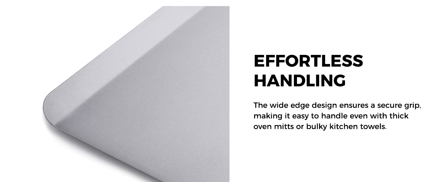 HONGBAKE 2 Pieces Large Flat Cookie Sheet No Edges, Nonstick Insulated Baking Pan, Commercial Oven Trays for Cooking, 16