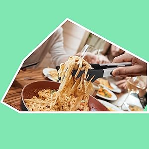 HST Tongs for Cooking with Silicone Tips(3 Pack), Non Stick Kitchen Tongs with Silicone Tip for Cooking BBQ Baking (9