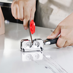 Knife Sharpener,Jonurphy Kitchen Knife Sharpeners,Rotating Steel Wheel Sharpening Discs,Manual Knife Sharpening Tool for Kitchen,Home