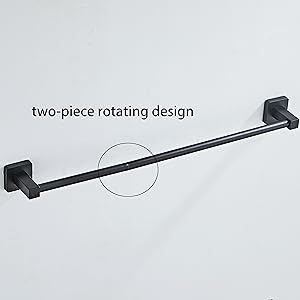 Matte Black Bathroom Hardware Set 4 Pieces,Bathroom Accessories Set Stainless Steel Wall Mounted, Hand Towel Bar, Towel Ring, Robe Towel Hooks,Toilet Paper Holder,Towel Bar Set, 23.6 Inch