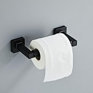 Matte Black Bathroom Hardware Set 4 Pieces,Bathroom Accessories Set Stainless Steel Wall Mounted, Hand Towel Bar, Towel Ring, Robe Towel Hooks,Toilet Paper Holder,Towel Bar Set, 23.6 Inch