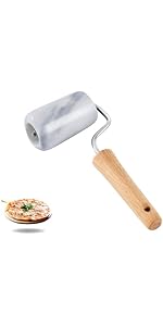 Tianman Small Marble Rolling Pin Pizza Roller, Marble Dough Roller Non-Stick T-Type, For Cake Baking Tortilla Fudge Pizza Cookies and Other Kitchen Baking Cooking (Type 2 White).