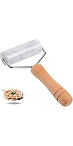 Tianman Small Marble Rolling Pin Pizza Roller, Marble Dough Roller Non-Stick T-Type, For Cake Baking Tortilla Fudge Pizza Cookies and Other Kitchen Baking Cooking (Type 2 White).