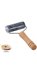 Tianman Small Marble Rolling Pin Pizza Roller, Marble Dough Roller Non-Stick T-Type, For Cake Baking Tortilla Fudge Pizza Cookies and Other Kitchen Baking Cooking (Type 2 White).