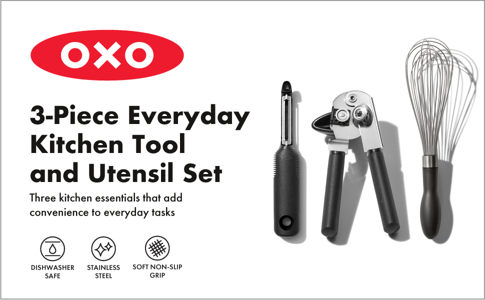 OXO Good Grips Stainless Steel Essential 3-Piece Kitchen Gadget Set