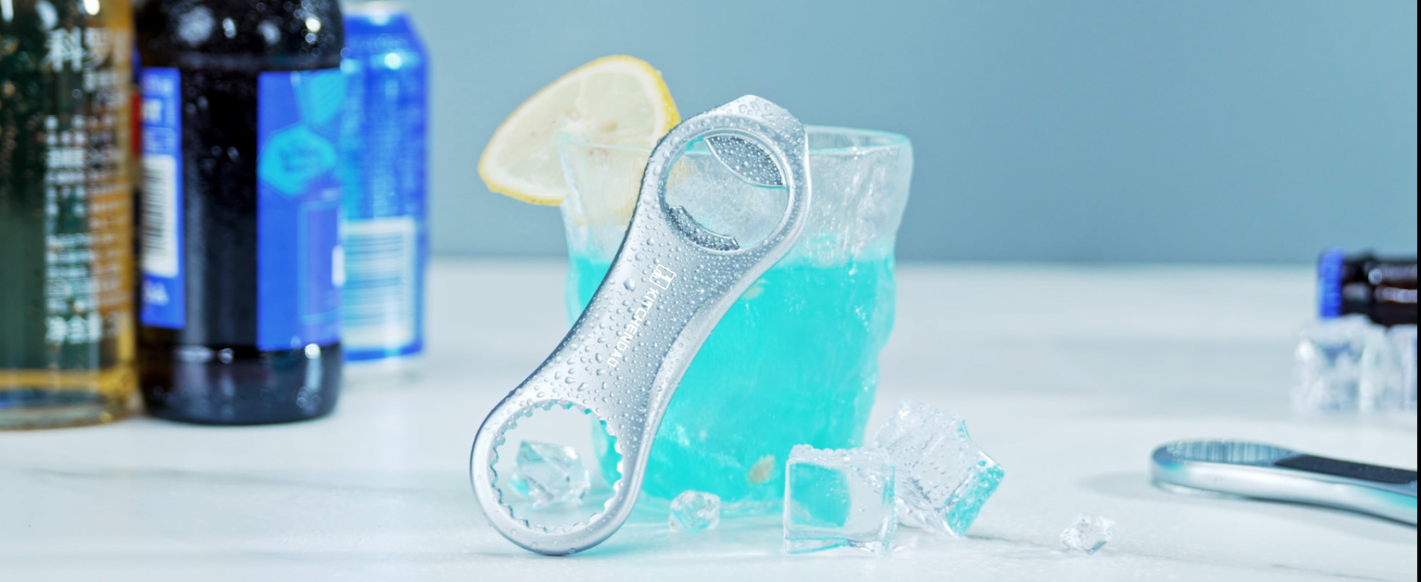 KITCHENDAO Magnetic Beer Bottle Opener for Refrigerator, Twist-off/Pry-off Opener, Pop-can Opener, Heavy Duty Steel Die-Cast Construction with Magnets, Stick to Fridge for Easy Storage, Gift for Men