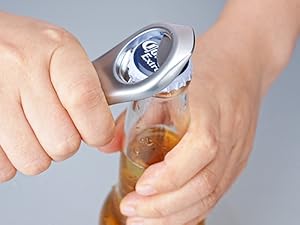 KITCHENDAO Magnetic Beer Bottle Opener for Refrigerator, Twist-off/Pry-off Opener, Pop-can Opener, Heavy Duty Steel Die-Cast Construction with Magnets, Stick to Fridge for Easy Storage, Gift for Men