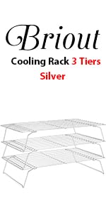 Cooling Rack for Baking 2-Pack, 16x10 Inches Baking Rack, Thick Wire Cookie Rack for Cooking, Roasting, Grilling, Drying, Oven Safe, Fits Half Sheet Pan, Silver