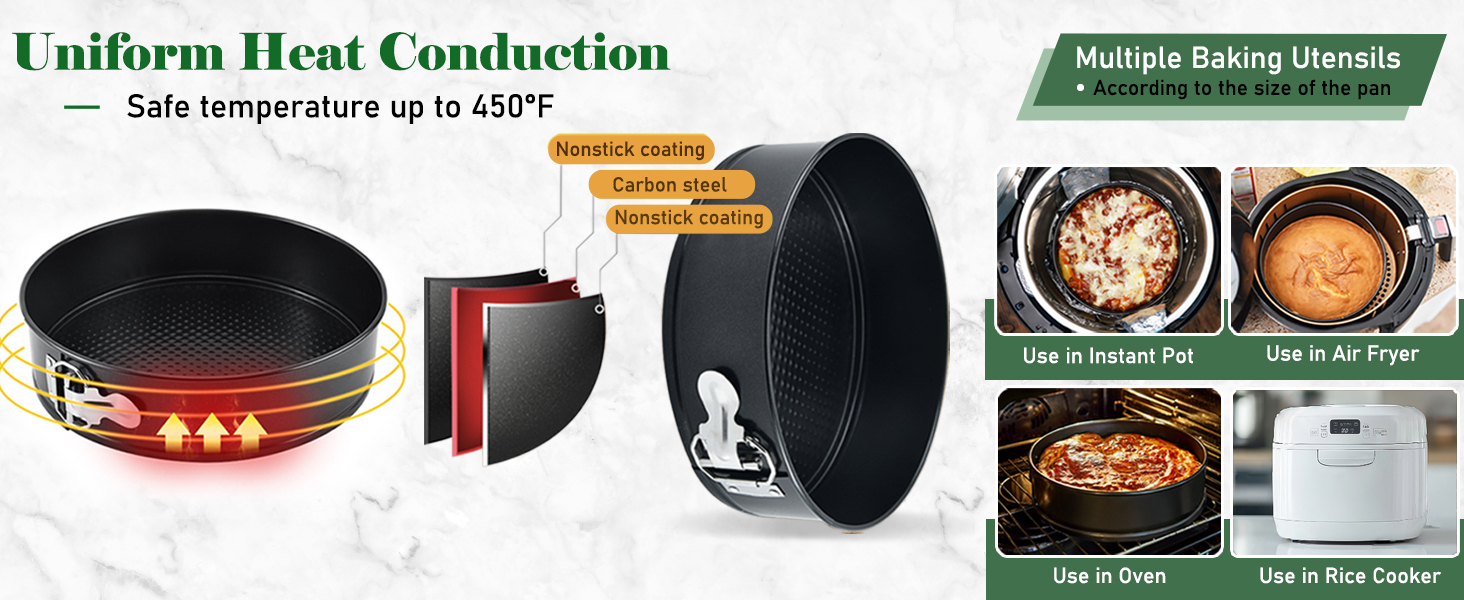 Tellshun 9 Inch Springform Pan Tin with 50pcs Parchment Paper Cheesecakes Baking Mold Round Leakproof Nonstick Removable Bottom Bakeware for Pie Cake Pizza and Quiches