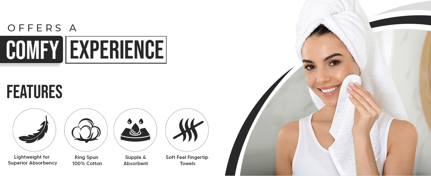 Utopia Towels 12 Pack Cotton Washcloths Set, 100% Ring Spun Cotton, Premium Flannel Face Cloths, Highly Absorbent and Soft Feel Fingertip Towels, White