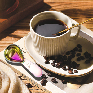 Stainless steel coffee scoop 2-piece set (1 tbsp, 2 tbsp) durable Tablespoon, ergonomic measuring spoon, Suitable for small and large jars，short-handled spoon (colored)