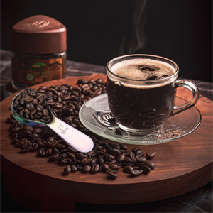 Stainless steel coffee scoop 2-piece set (1 tbsp, 2 tbsp) durable Tablespoon, ergonomic measuring spoon, Suitable for small and large jars，short-handled spoon (colored)