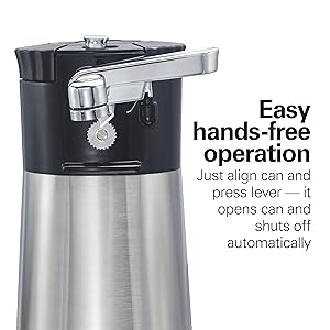 Hamilton Beach OpenStation Electric Automatic Can Opener for Kitchen with Multi Tool and Bottle and Jar Opening Tools, Auto Shutoff, Cord Storage, and Sure Cut Technology, Stainless Steel (76382)