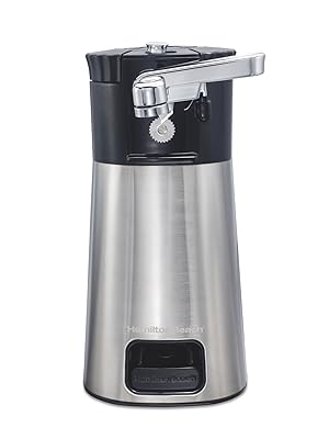 Hamilton Beach OpenStation Electric Automatic Can Opener for Kitchen with Multi Tool and Bottle and Jar Opening Tools, Auto Shutoff, Cord Storage, and Sure Cut Technology, Stainless Steel (76382)