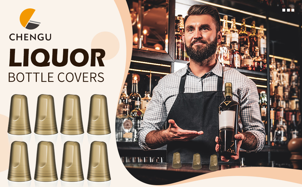 Chengu 36 Pieces Liquor Bottle Covers Pour Spout Covers Bar Toppers for Bottles Universal Pour Dispenser Dust Translucent Silicone Rubber Spout Caps for Bar Home Kitchen Tools Supplies (Black)