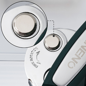 Beneno Heavy Duty Hand Can Opener Manual with Magnet, Durable Sharp Carbon Steel Blade Smooth Cutting, Big Effort-Saving Knob & Soft Grip Handle, Multifunctional Kitchen Tool with Bottle Opener, Green