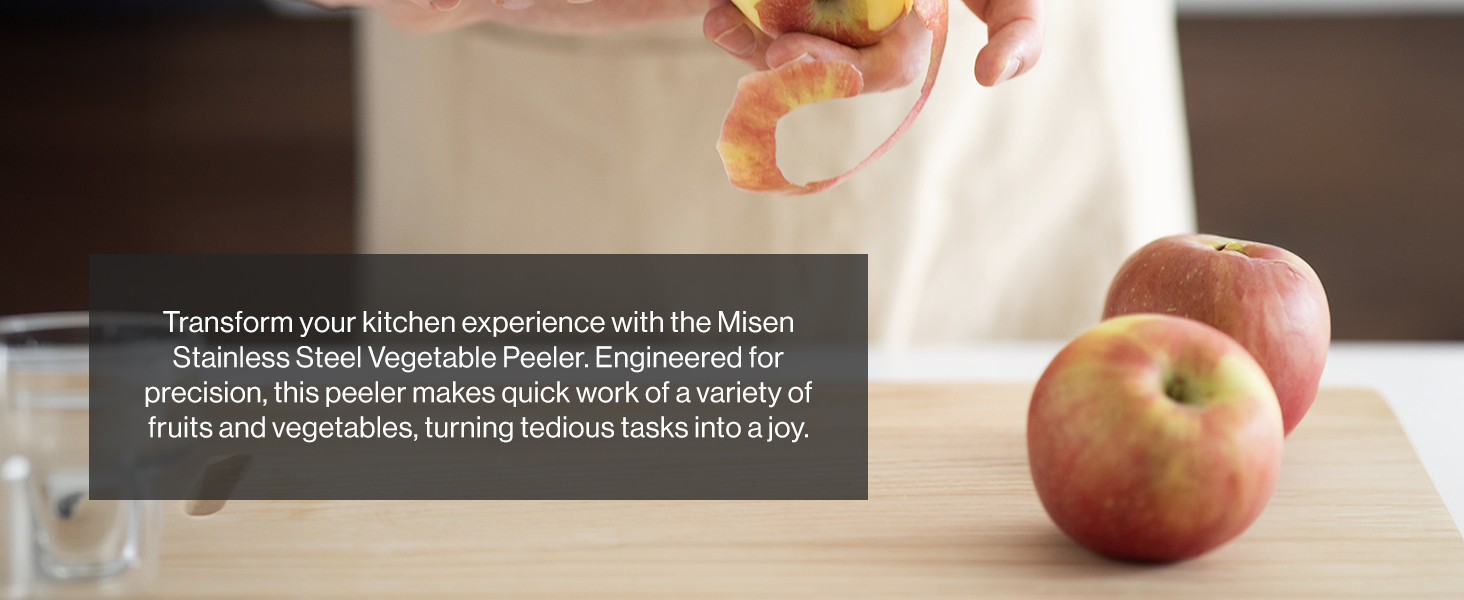 Misen Stainless Steel Vegetable Peeler - Dishwasher Safe Y Peeler - Easy to Use with Potatoes, Cabbage, Carrots, and More - Progessional Grade Kitchen Tool - Gray
