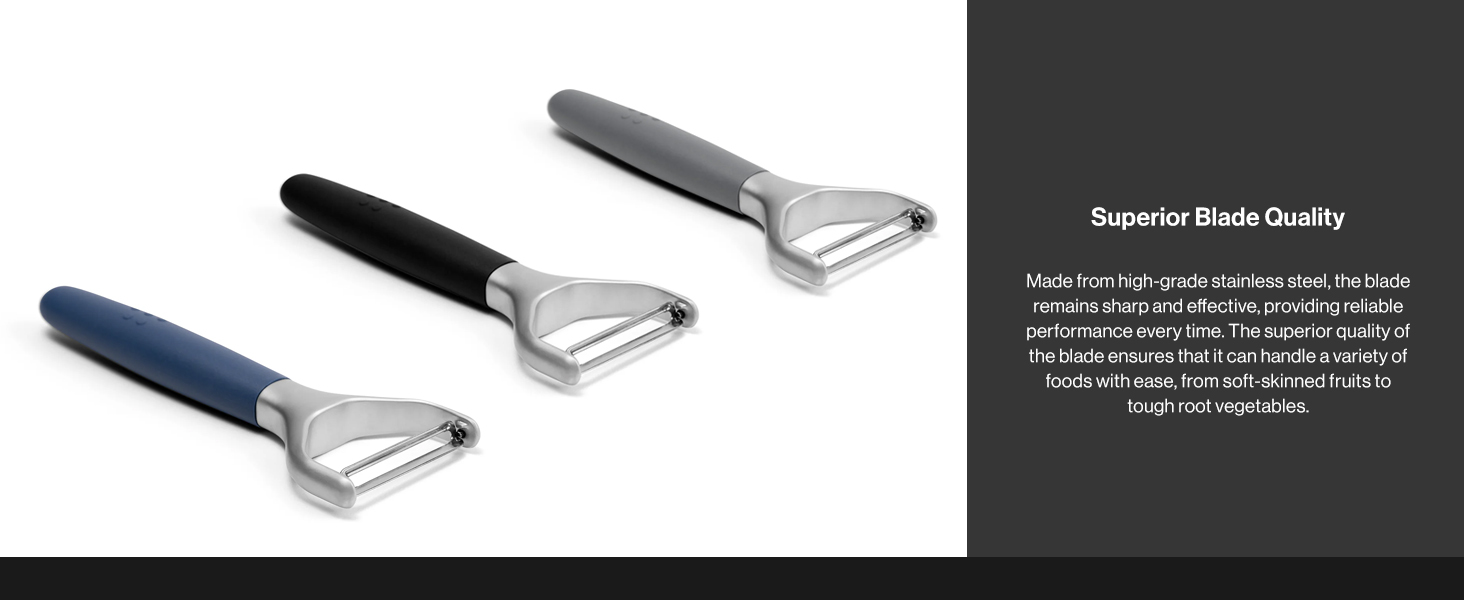 Misen Stainless Steel Vegetable Peeler - Dishwasher Safe Y Peeler - Easy to Use with Potatoes, Cabbage, Carrots, and More - Progessional Grade Kitchen Tool - Gray