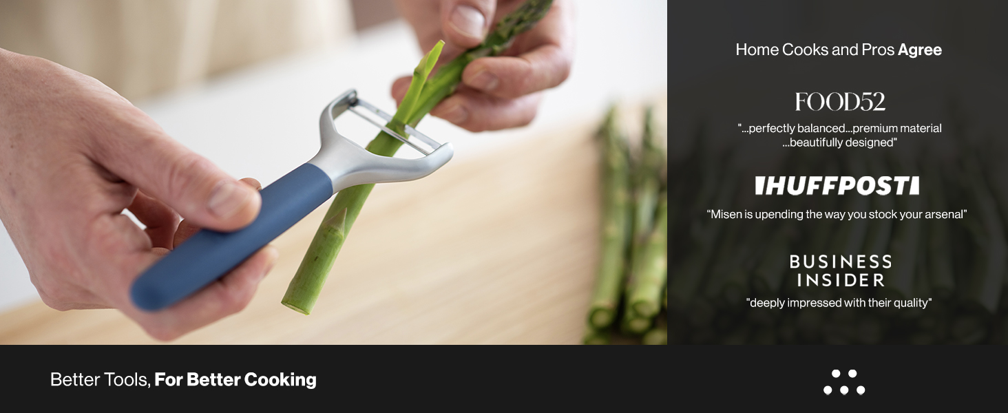 Misen Stainless Steel Vegetable Peeler - Dishwasher Safe Y Peeler - Easy to Use with Potatoes, Cabbage, Carrots, and More - Progessional Grade Kitchen Tool - Gray