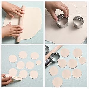 Tosnail Pastry Cutter, Dough Blender, 3 Cup Flour Sifter and Biscuit Cutter, 8 Pieces Stainless Steel Professional Dough Tools for Baking Cookies and Donuts