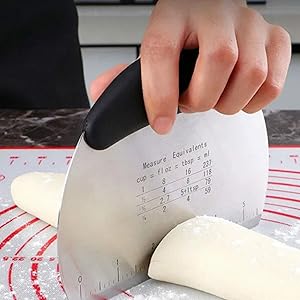 Tosnail Pastry Cutter, Dough Blender, 3 Cup Flour Sifter and Biscuit Cutter, 8 Pieces Stainless Steel Professional Dough Tools for Baking Cookies and Donuts