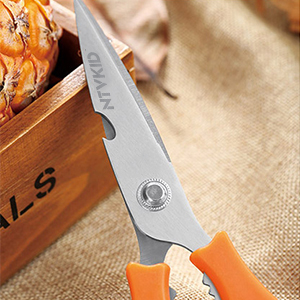 Kitchen Shears, Multi-function Heavy Duty Dishwasher Safe Poultry Shears, Food Grade Stainless Steel Sharp Utility Scissors for Food, White